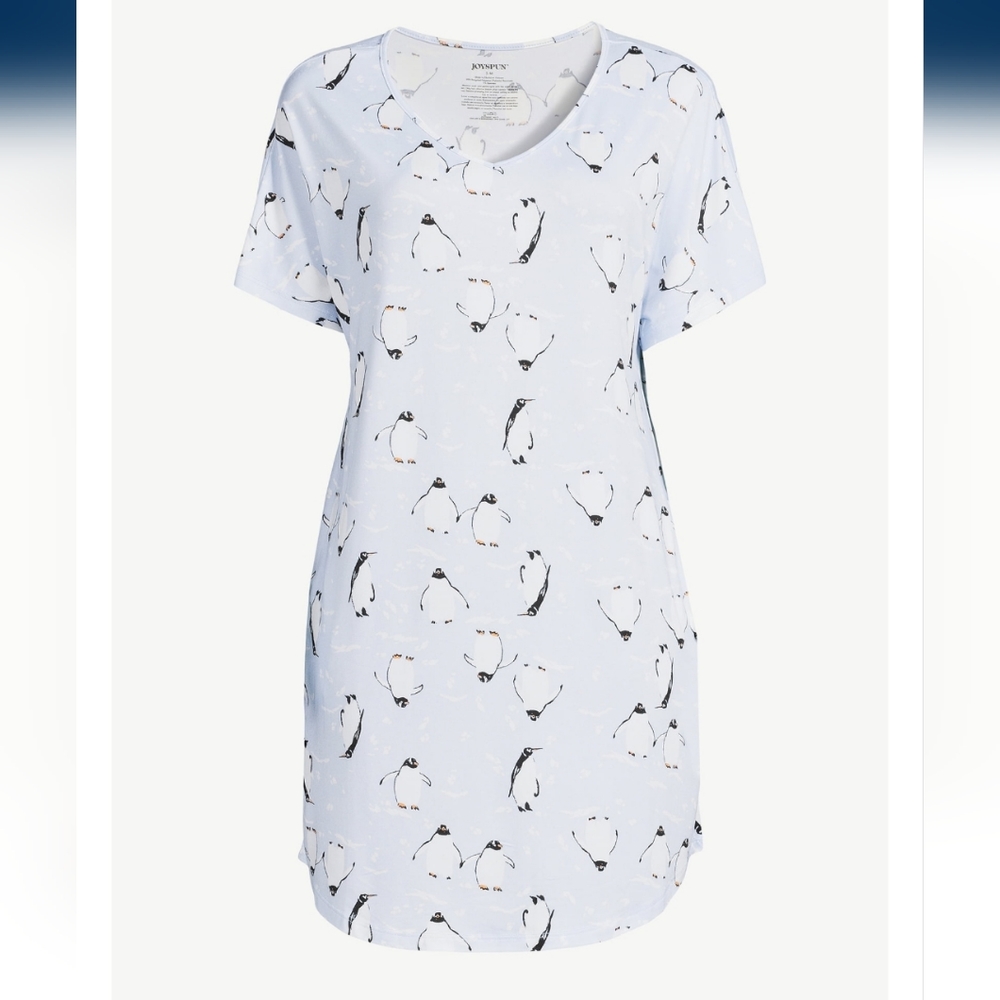 Joyspun women’s short sleeve sleepwear shirt penguin - Picture 2 of 5